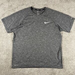 Nike Swim Dri-FIT UV Shirt Men's L Gray‎ Heather Short Sleeve UPF 40+ Rash Guard